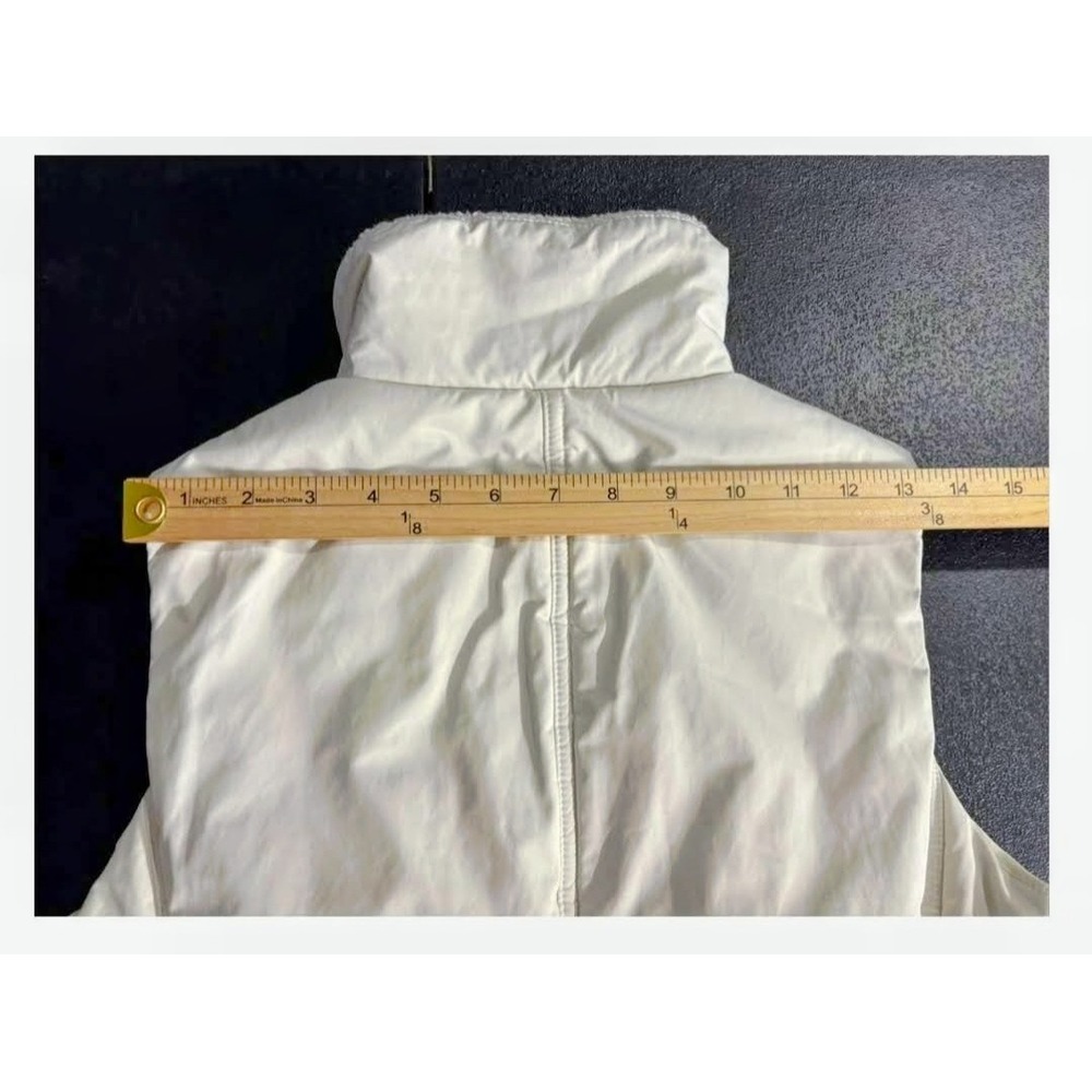 Banana Republic Womens Cream Puffer Vest Sherpa Collar Back Cinch Small - Picture 10 of 10